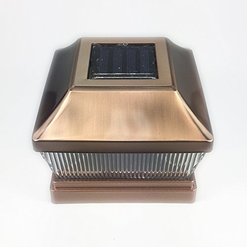 Copper Metal Plated Solar Post Cap LED Light 5x5 Post Deck Fence Lighting 5