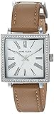 Anne Klein Women's Quartz Metal and Leather Dress Watch, Color:Brown (Model: AK/2939SVTN)