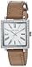 Anne Klein Women's AK/2939SVTN Swarovski Crystal Accented Silver-Tone and Tan Leather Strap Watch