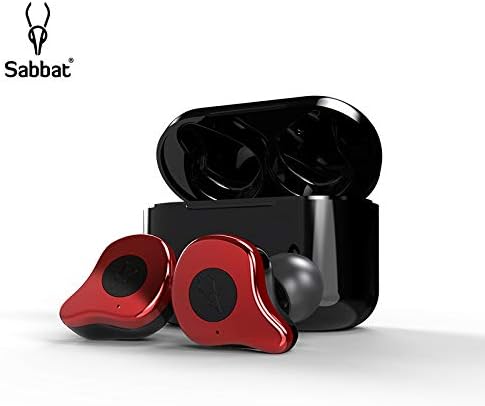Sabbat E12 3D Clear Sound True Wireless Earbuds Blutooth 5.0 TWS Stereo Earphones A week's Endurance with Built-in Mic and Charging Case for iPhone, Samsung, iPad, Android(Red)