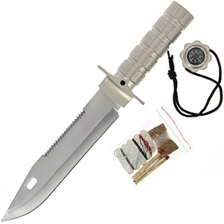 g8ds® Survival Knife Big Überlebensmesser Hackmesser Kompass Zündhölzer