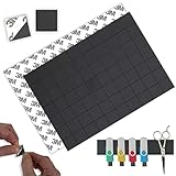 Magnetic Squares Flexible Craft Magnets - Magnet Sheet of 70 Strong Magnetic Tape Stickers - Double Sided Sticky Magnets with 3M Adhesive Backing
