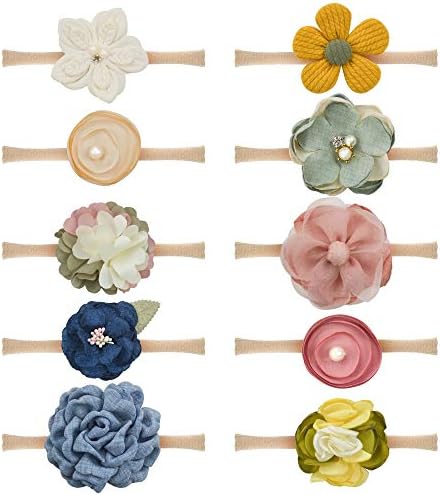 Child Women Flower and Bows Headbands Floral Head Wraps Nylon Elastic for New child Toddler Toddlers by JIAHANG