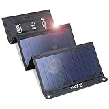 Solar Charger 6V 28W Portable Solar Charger for Cell Phone Dual USB Ports Waterproof Power Bank Foldable Battery Chargers for iPhone Xs XS Max XR X 8 7 Plus, iPad, Galaxy S9 S8 Note 8 and More, Black
