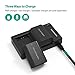 NP-FZ100 RAVPower Replacement Battery Charger Set Compatible with Sony A7 III Battery, Alpha A7 III, A7R III, A9 Digital Cameras (2-Pack, 2000mAh) Dual USB Charger [Upgraded]
