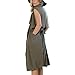 ELINKMALL Women's British Style Lapel Collar Long Windbreaker Parka Sleeveless Trench Vest Cardigan