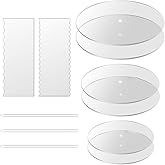 Viodmss Acrylic Round Cake Disk Set,Acrylic Cake Discs Set,Comb Scrapers,Dowel Rods,Icing Acrylic Scraper Smoother