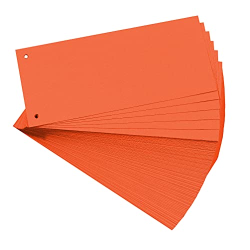 Exacompta - Réf. 13465B - Paquet de 100 fiches intercalaires horizontales unies perforées Forever - séparateur pour classeur ou classeur à levier - sous film - format 105 x 240 mm - couleur orange
