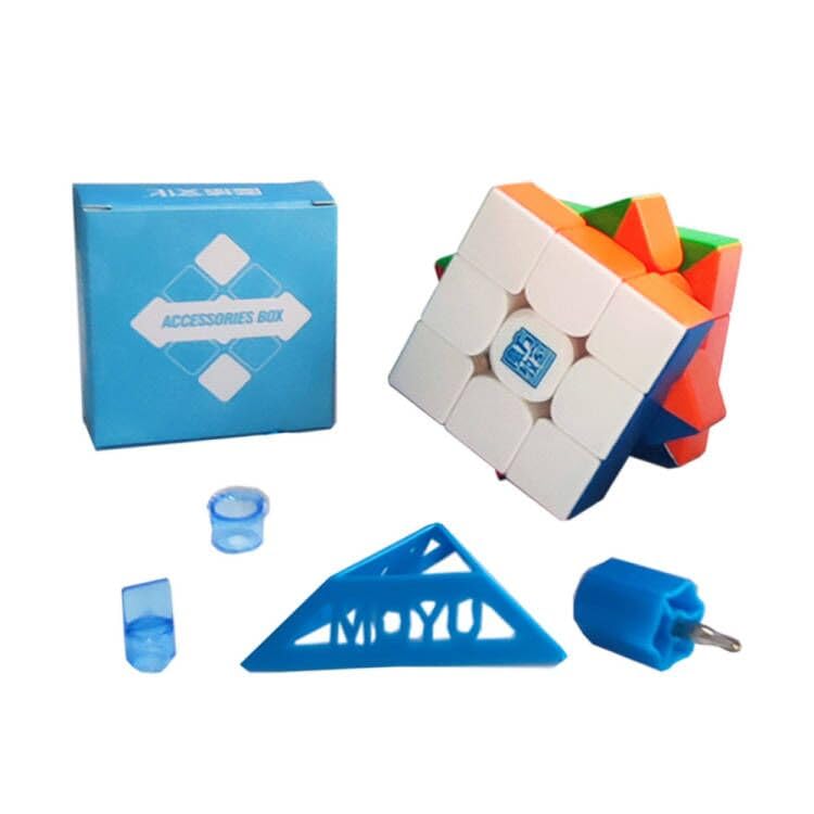 MoYu MoFangJiaoShi Cubing Classroom MFJS RS3M V5 3x3x3 M Dual Adjustment Version Speed Magic Puzzle Cube Stickerless with MoYu Cube Stand MF8804