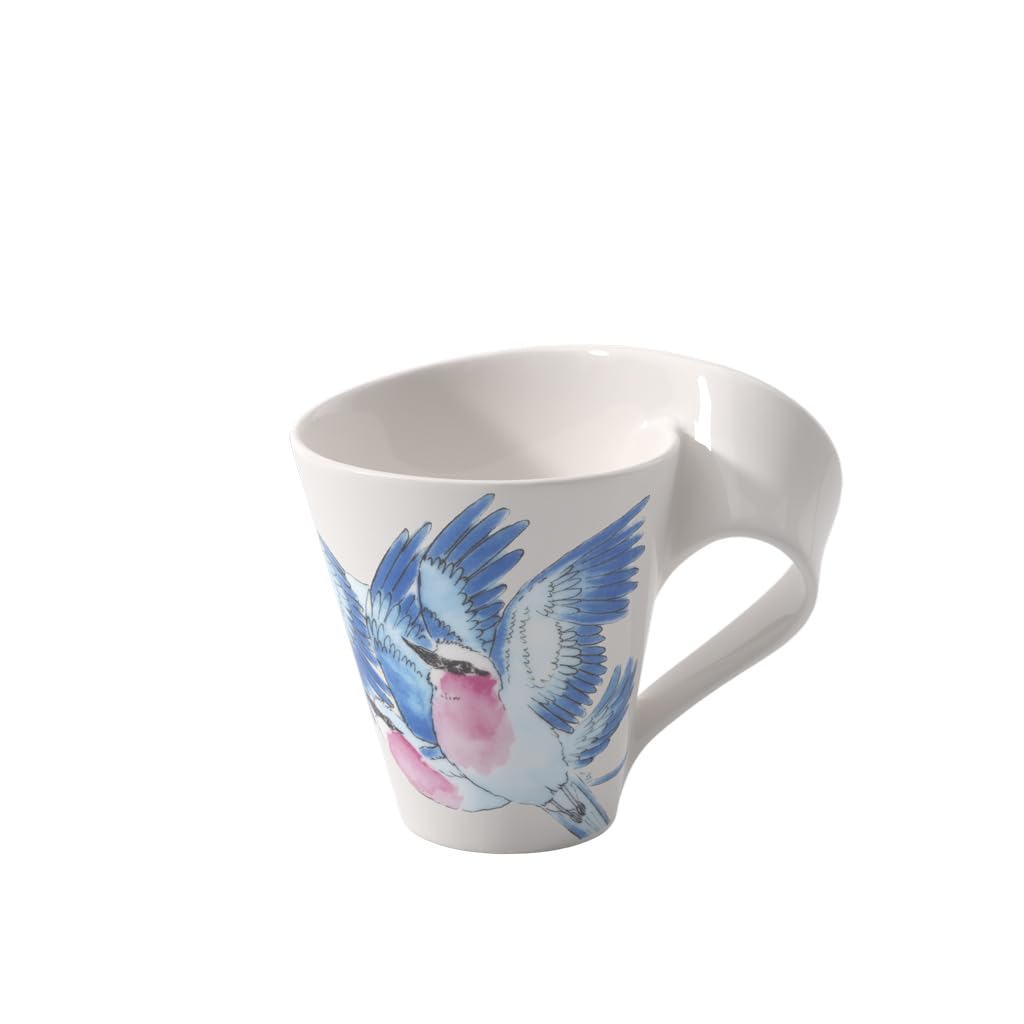 Villeroy & Boch – NewWave Mug Bird Colored, Dishwasher Safe, Microwave Safe, Coffee Mug, Ceramic Cup for Tea New Wave Animals, Lilac-Breasted Roller Mug, Premium Porcelain