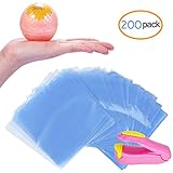 DecorRom Shrink Wrap Bags 200 pcs - 6 x 6 Inch - Bonus Mini Heat Sealer - Bags for Bath Bombs, Handmade Soaps and DIY Crafts