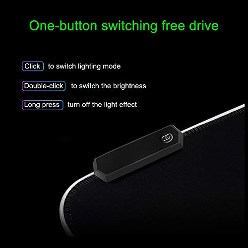 gdfh RGB Gaming Mouse Pad Soft, USB Interface, 8 Lighting Modes, 4mm Ultra Thick, Oversized Glowing Led Extended Mouse Pad, Anti-Slip Rubber Base Waterproof Keyboard Mouse Mat