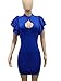 Mokoru Women's Sexy Ruffle Short Sleeve Hollow Out Bodycon Party Mini Club Dress, Large, Royal Blue