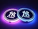2pcs LED New York Yankees Logo Cup Holder Lights, 7 Colors Changing USB Charging Mat Luminescent Cup Pad, LED Interior Atmosphere Lamp