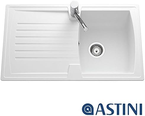Astini Arturo 1.0 Bowl White Composite Synthetic Kitchen Sink & Waste AS195W