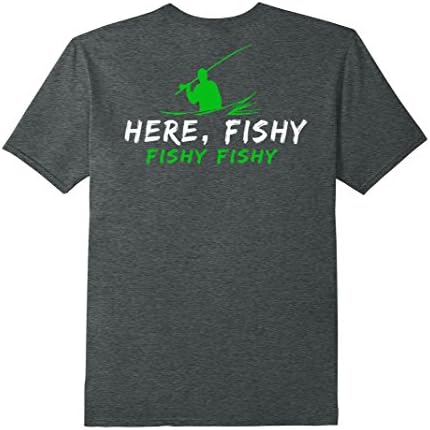 Mens Here, Fishy Fishy Fishing T Shirt XL Dark Heather