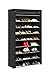 Homebi 9-Tier Shoe Rack Wide Shoe Tower Closet Shoes Storage Cabinet Portable Boot Organizer Hold 36 to 45 Pairs of Shoes with Non-Woven Fabric Cover and 9 Durable Shelves (Black)