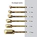 2lbDepot Gold Measuring Spoons Set of 7 Includes Bonus Leveler, for Baking/Cooking, Premium Kitchen use Stainless Steel Teaspoons, Rust Proof, Narrow Design fits into Spice Jars