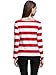 HuHot Women's Long Sleeve Boat Neck Striped Relax Fit Tee Shirts Large HS6447-5, Red