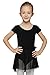 MdnMd Dance Leotard with Skirt for Girls (Tag120 Age 4-6, Black)