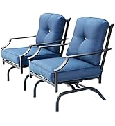 LOKATSE HOME 2 Pieces Outdoor Conversation Furniture Patio Bistro Armchair Set Metal Single Dinin...