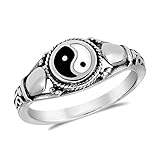 Timeless Yin and Yang Cobra Symbol .925 Sterling