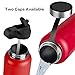 BOGI 32oz Vacuum Insulated Water Bottle Double Wall Stainless Steel Bottle -Sports Travel Flask Cup Keep Hot or Cold for Outdoor Fitness Camping with BPA Free Straw Lid+Cleaning Brush(Red)