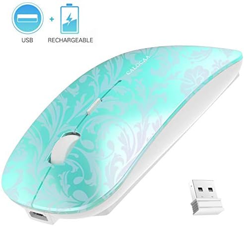 CALOCAA Wireless Mouse Ultra Thin Computer Mouse Mini Portable Office Mobile Mouse Laptop
