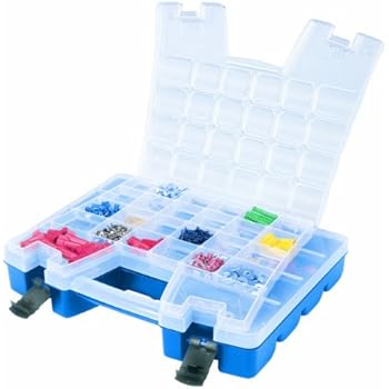 Akro-Mils 06115 Plastic Portable Hardware and Craft Parts Organizer, Regular, Blue
