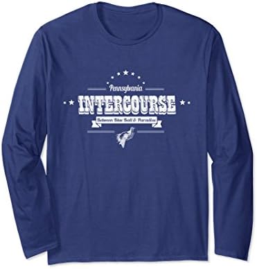 Unisex Intercourse PA Funny Long Sleeve Graphic T-Shirt 2XL Navy