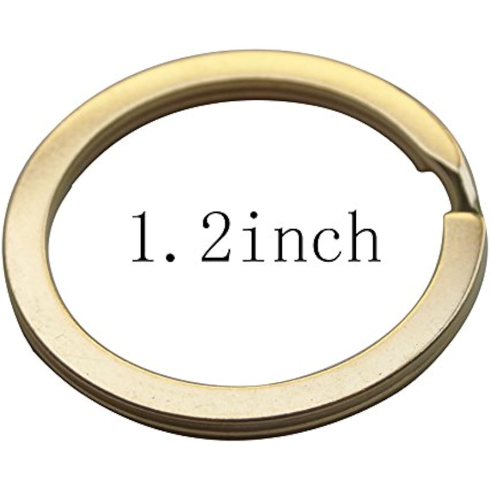 Gold Flat Split Key Chain Ring Connector Metal Keychain Part Keyring