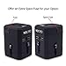 MOCREO Travel Adapter, International Travel Charger Adapter World Plug Adapter Built-in 2.1A Dual USB Ports - Universal AC Socket - Safety Fuse (Black)