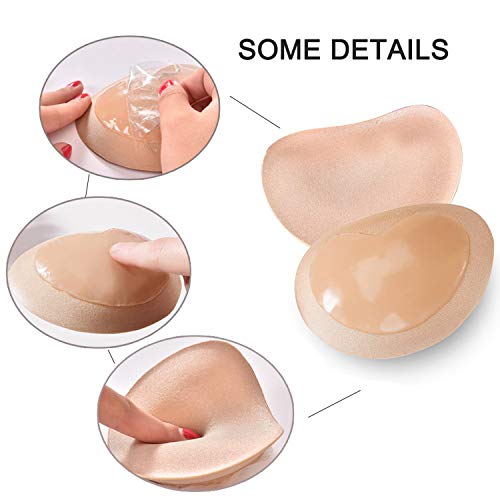 Silicone Push Up Adhesive Sticky Bra Inserts Reusable Backless Strapless Invisible Breathable Breast Pads - Nude