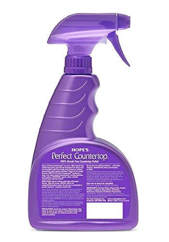 HOPE'S Perfect Countertop Cleaner and Polish, 22-Ounce, Streak-Free, Multi-Surface Cleaning Spray, Safe on Stone sealant, Laminate, CORIAN, Granite, Quartz, Marble, Stone, and More - Pack of 2