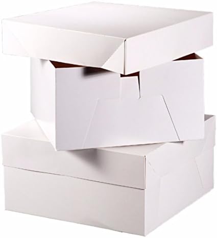 Club Green Square Cake Boxes (Pack of 10) (14in) (White)