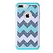 iPhone 7 Plus Case, SGM Hybrid Gel Rhinestone Bling Armor Defender Case For Apple iPhone 7 Plus (Mint (Zigzag))