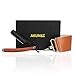 Straight Razor Kit AKUNSZ Black Cutthroat Razor with Leather Strop - Black Matte Blade & Rosewood Handle