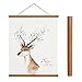 Magnetic Poster Hanger Frame, 12x18 12x16 12x24 Light Wood Wooden Magnet Canvas Artwork Print Dowel Poster Hangers Frames Hanging Kit (Teak Wood, 12