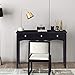 Giantex Console Table for Entryway with Storage 3-Drawers Hall Table Desk for Living Room, Bedroom,Entryway Multifunctional Usage Accent Side Sofa Table (Black)