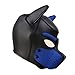 Raycity Leather Full Face Mask Dog Puppy Hood Removable Mouth Costume Party Cosplay Unisex (Black&Blue)