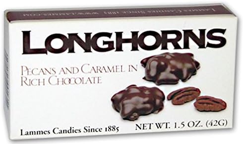 Lammes Candies Milk Chocolate Longhorns Minis - Milk Chocolate Pecans & Caramel, 1.5 Oz. (Pack of 4)