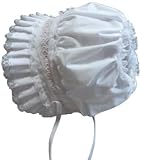 N'ice Caps Baby Girls Puffy Open Back Lace Trimmed Bonnet (3-6month)
