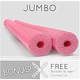 2 Pack Oodles Monster 55 Inch x 3.5 Inch Jumbo Swimming Pool Noodle Foam Multi-Purpose Pink