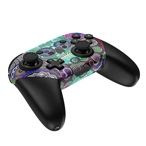 Sugar Skull Sombrero Decalgirl Skin Sticker Wrap Compatible with Nintendo Switch Pro Controller - Thumbnail 3
