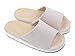 Bronze Times (TM) Unisex Vertical Stripes Indoor Cotton Flax House Slippers (C-beige)