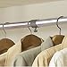 PRINCE HANGER Heavy Duty One Touch System Load 352LBS Clothing Racks for Hanging Clothes Metal Wardrobe Closet System Garment Tension Rod Free Standing Black Width Adjustable PHUS-0022