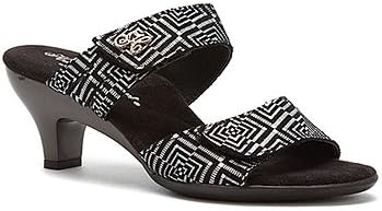 Helle Fashion Comfort WOMEN's Bona Black/White 2 Velcro Slide Size 41