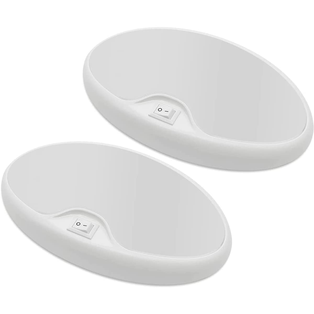 Dream Lighting 12v LED Lights for Caravan Campervan Boat Camper Van Warm White 3500K Ceiling Light Fitting with Switch IP44 Interior Lighting Set of 2