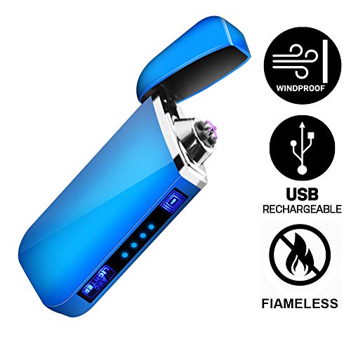Lighter, Electric Plasma Arc Lighter Windproof USB Rechargeable Coil Lighter Magic Smart Cool Lighter for Camping, Fire Starter, Hunting, Backpacking,Hiking,EDC Gear
