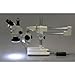 AmScope SM-4TZZ-144A Professional Trinocular Stereo Zoom Microscope, WH10x and WH20x Eyepieces, 3.5X-180X Magnification, 0.7X-4.5X Zoom Objective, Ambient Lighting, Double-Arm Boom Stand, Includes 0.5X and 2.0X Barlow Lens